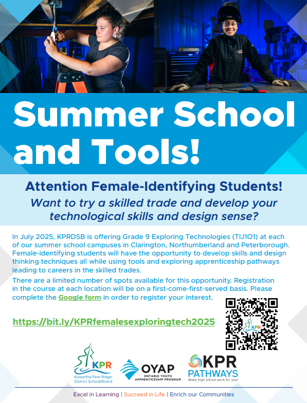 Attention Female Identifying Students in Grade 8